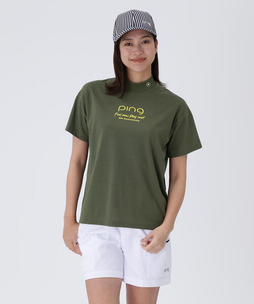 tシャツ 「PING APPAREL」10色展開 プレーティング天竺半袖ハイネックカットソー 「LADIES LINE」 (LADIES) レディース PING APPAREL】10色展開 プレーティング天竺半袖ハイネック