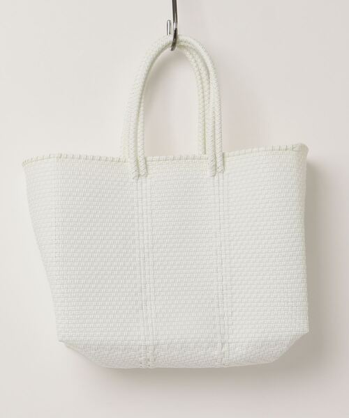 WOVEN ホワイト かごバッグ　メルカド　バッグ 超軽量 メルカドバッグ かごバッグ A4 大容量 Mサイズ ホワイト