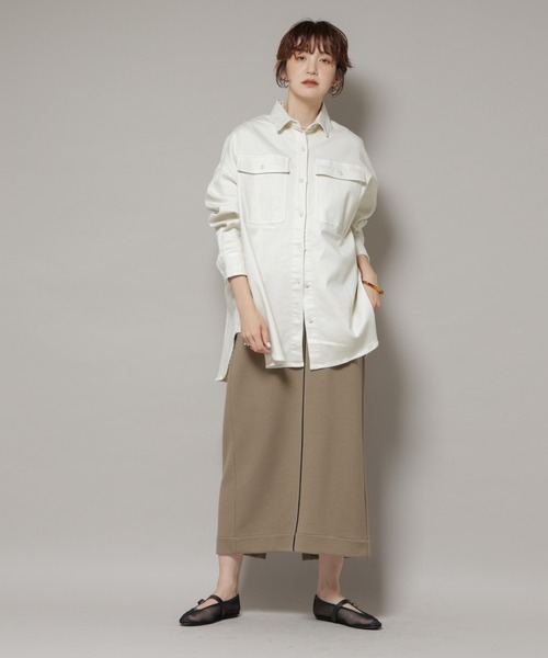 healthy denim 八部袖　身体が泳ぐようなムードを演出するBIGシャツ Healthy denim（ヘルシーデニム） Almond スーパービッグシャツ