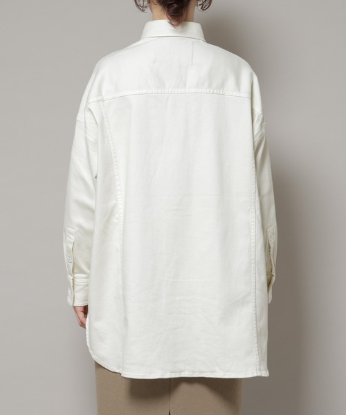 美品♪ヘルシーデニム Plage別注 ホワイトデニム ビッグシャツ ゆったり Healthy denim（ヘルシーデニム） ブラウス シャツ Healthy DENIM