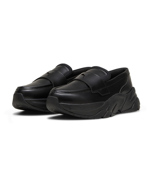 未使用 PUMA 厚底 ローファー 23cm ブラック 箱なし 新品・未使用】PUMA ブラック ローファー 厚底 23.5 センチ