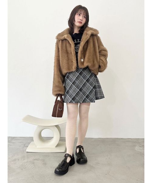 リリーブラウン　ロービングチェックスカショーパン LILY BROWN パンツ ロービングチェックスカショーパン