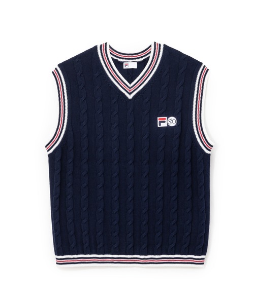 FILA ネイビー ノースリーブベストMサイズ 在庫 処分スポーツ - FILA ネイビー ノースリーブベストMサイズ