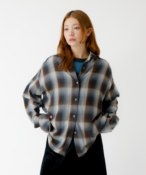 ブラウス シャツ オンブレチェック２ＷＡＹシャツ レディース MICA&DEAL ブラウス シャツ 「MICA＆DEAL /マイカアンドディール
