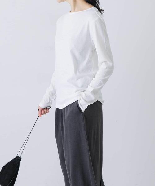 かぐれ tシャツ ハイツイストコットンボートカットソー レディース