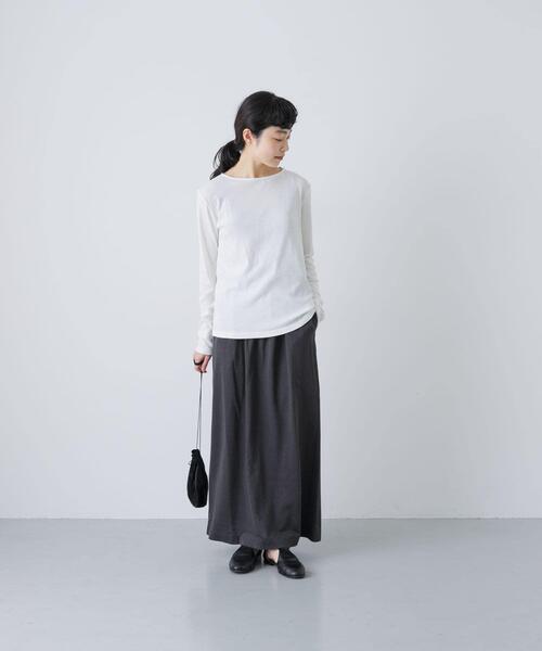 かぐれ tシャツ ハイツイストコットンボートカットソー レディース