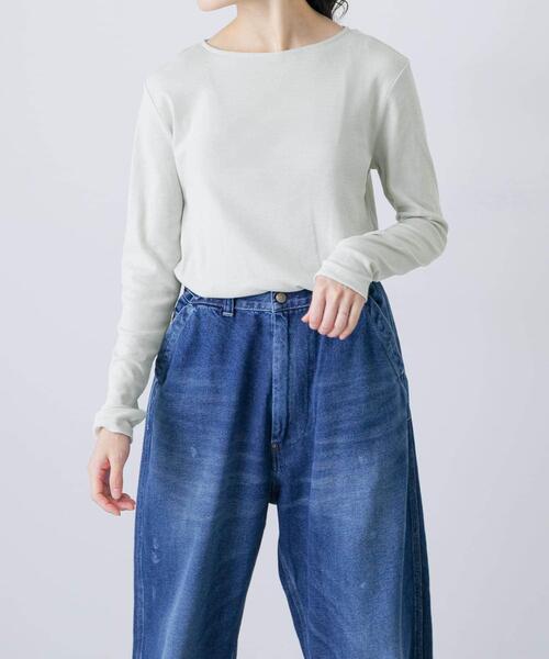 かぐれ tシャツ ハイツイストコットンボートカットソー レディース