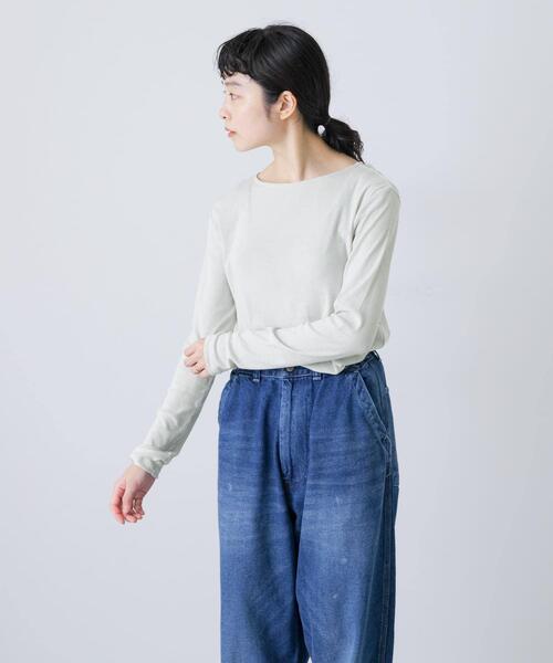 かぐれ tシャツ ハイツイストコットンボートカットソー レディース