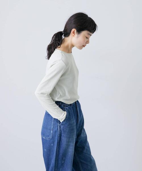かぐれ tシャツ ハイツイストコットンボートカットソー レディース