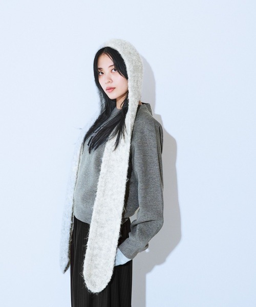 JEANASIS（ジーナシス） ストール マフラー フードツキニットストール