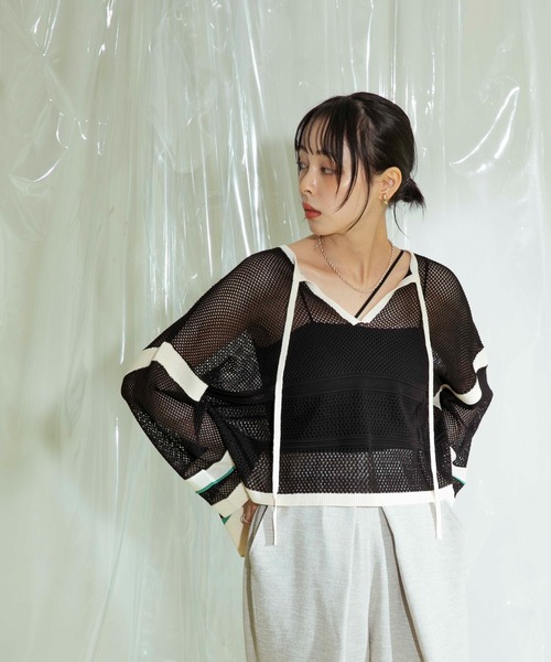 「Eimee Law」 半袖ニット 38 アイボリー レディース_画像6