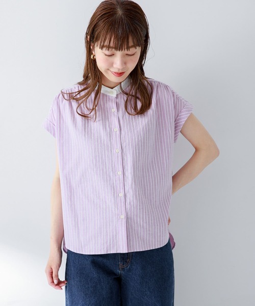 「URBAN RESEARCH Sonny Label」 半袖ブラウス FREE ブルー レディース_画像3