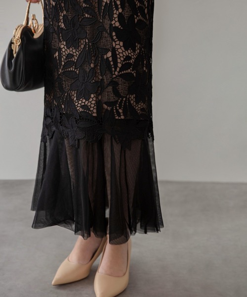 「Leja」 半袖ワンピース 1 ブラック レディース_画像4