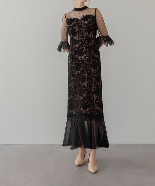 「Leja」 半袖ワンピース 1 ブラック レディース_画像5