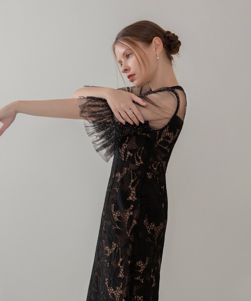 「Leja」 半袖ワンピース 1 ブラック レディース_画像9