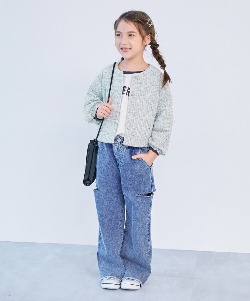 フォーマル 発表会 卒園式 入学式 フォーマル ガールズノーカラー ツイードセットアップ キッズ 子供服 女の子 | devirock | 14