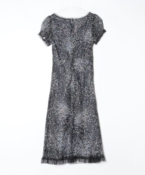 「REBECCA TAYLOR」 花柄半袖ワンピース 4 ネイビー レディース_画像2