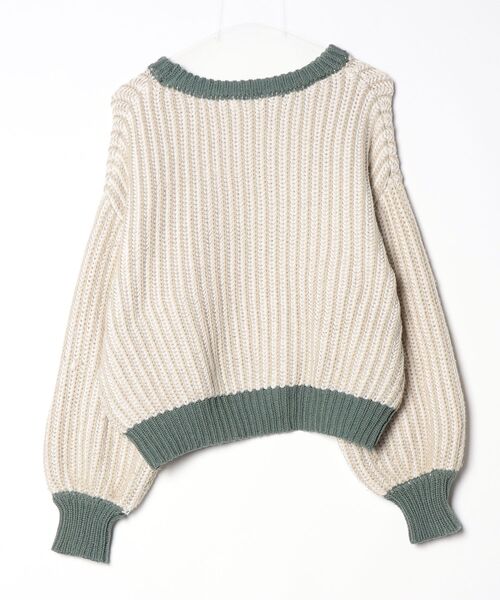 「BEAMS HEART」 長袖ニット - グリーン レディース_画像2