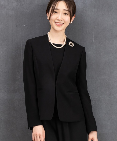 ROBEDECORA セットアップ 「洗える喪服」ノーカラージャケット