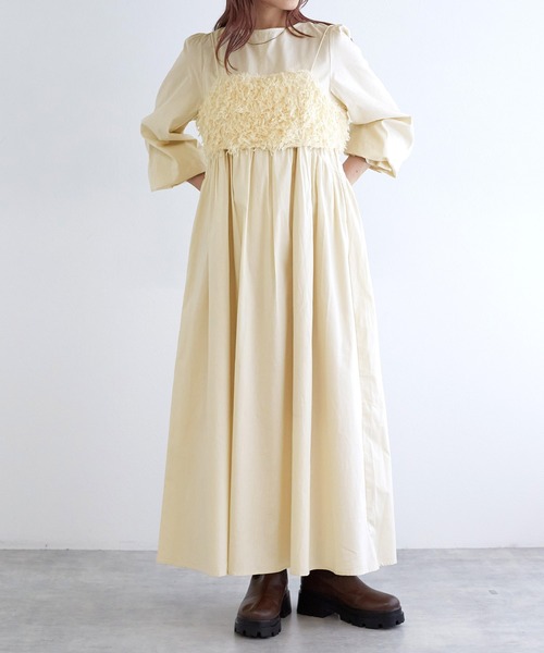 「w closet」 コンビワンピース FREE ベージュ レディース_画像3