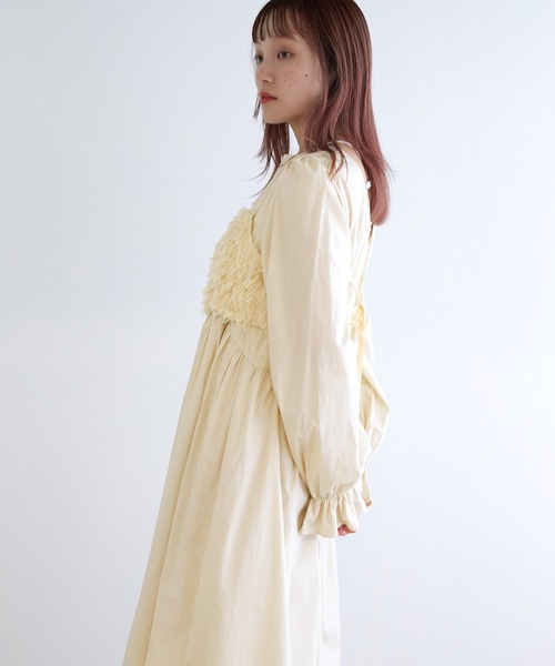 「w closet」 コンビワンピース FREE ベージュ レディース_画像6