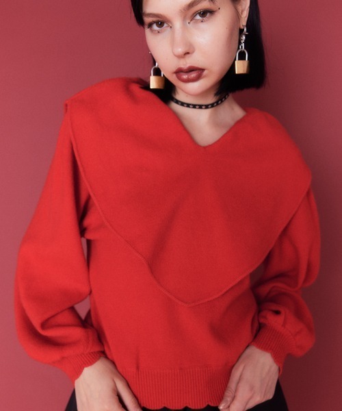 「Candy Stripper」 長袖ニット 2 ピンク レディース_画像2