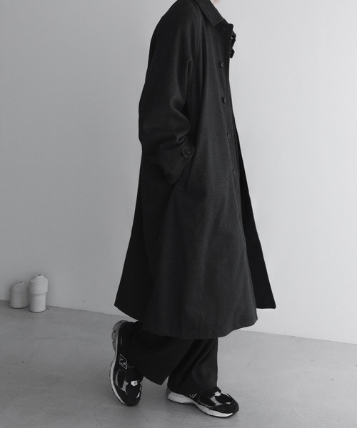 「remer」 ステンカラーコート MEDIUM グレー メンズ_画像9