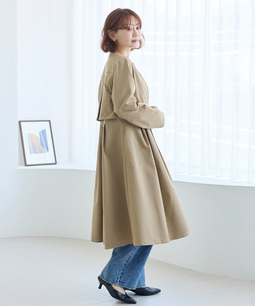 ノーカラーコート コート タックプリーツノーカラーコート レディース | LAVEANGE | 08