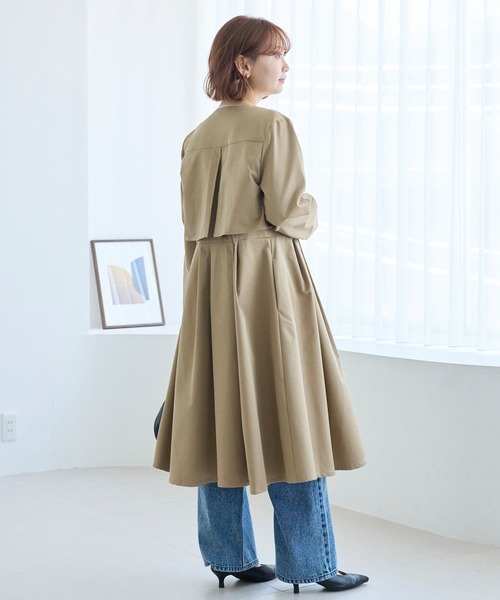 ノーカラーコート コート タックプリーツノーカラーコート レディース | LAVEANGE | 09