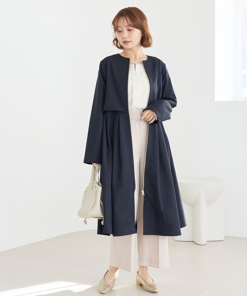 ノーカラーコート コート タックプリーツノーカラーコート レディース | LAVEANGE | 16