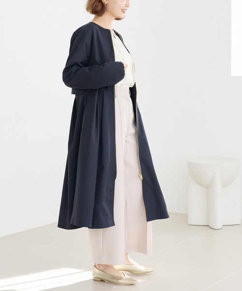 ノーカラーコート コート タックプリーツノーカラーコート レディース | LAVEANGE | 17