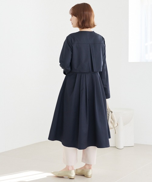 ノーカラーコート コート タックプリーツノーカラーコート レディース | LAVEANGE | 18