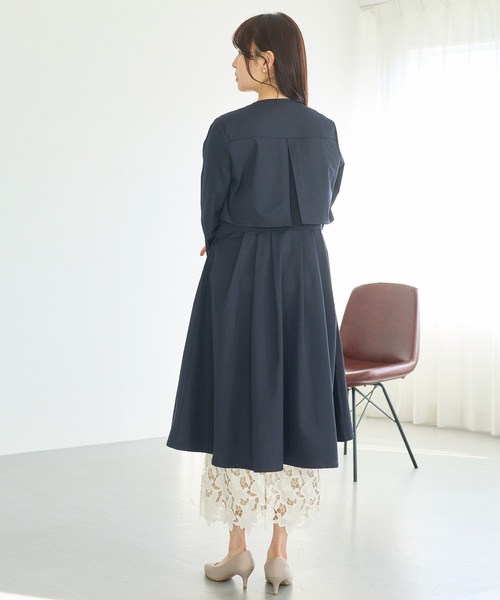 ノーカラーコート コート タックプリーツノーカラーコート レディース | LAVEANGE | 22