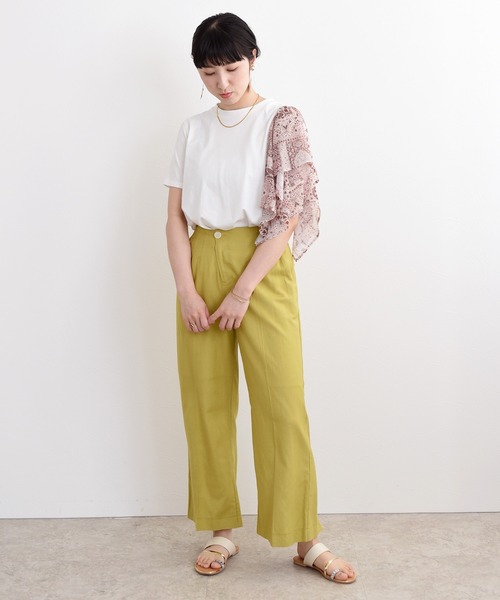 「LHELBIE」 7分袖カットソー M ブルー レディース_画像3