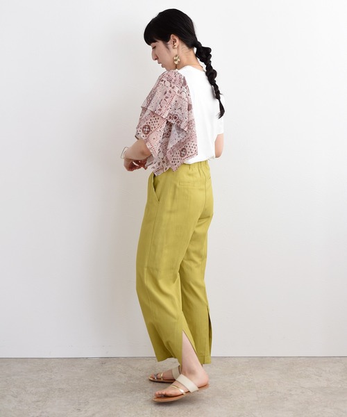 「LHELBIE」 7分袖カットソー M ブルー レディース_画像4