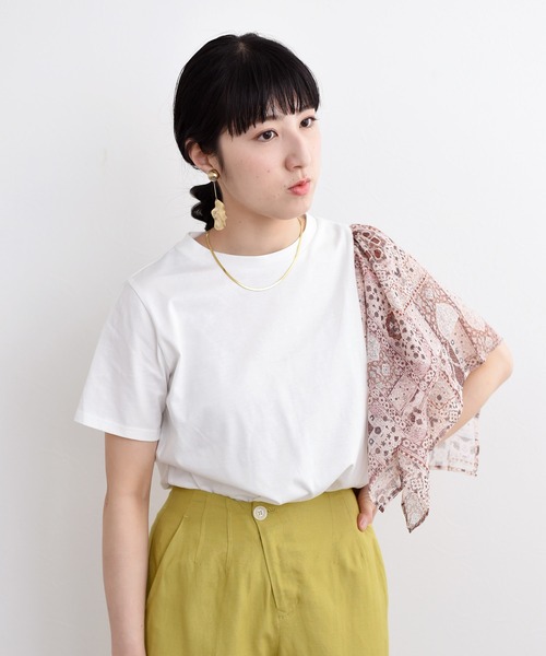 「LHELBIE」 7分袖カットソー M ブルー レディース_画像6