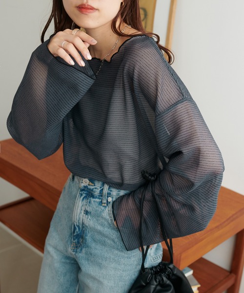 「DISCOAT」 長袖カットソー FREE ベージュ レディース_画像2