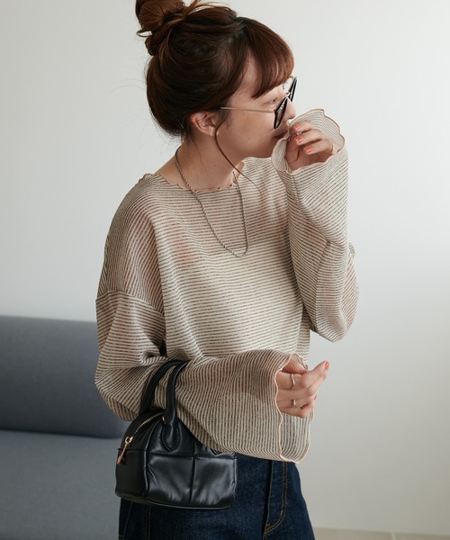 「DISCOAT」 長袖カットソー FREE ベージュ レディース_画像6