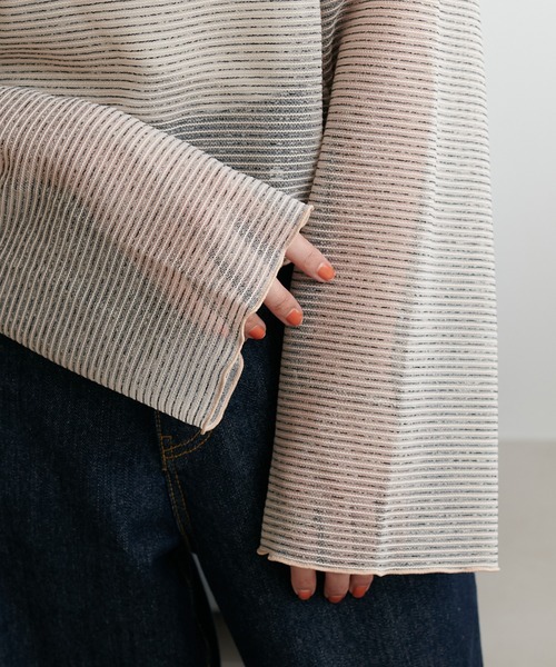 「DISCOAT」 長袖カットソー FREE ベージュ レディース_画像9