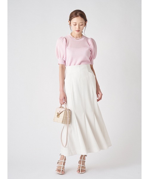 【美品】セルフォード レース ロングスカート 白 38 CELFORD（セルフォード） ロングスカート 38 ホワイト レディース