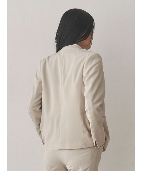 「TONAL」 ノーカラージャケット SMALL ネイビー レディース_画像3