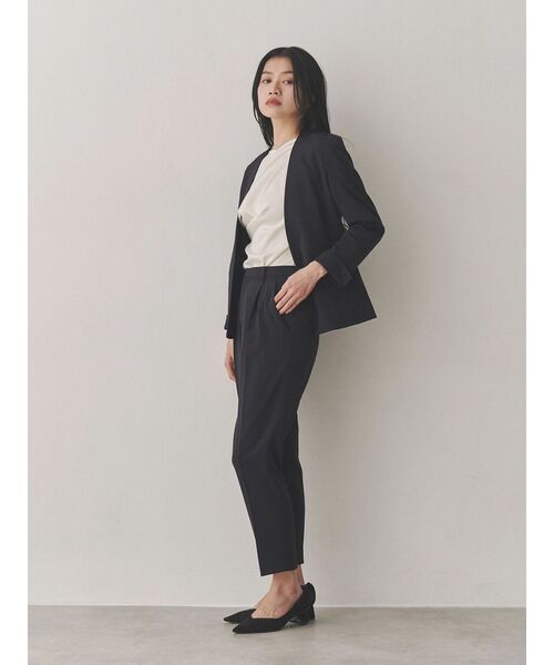 「TONAL」 ノーカラージャケット SMALL ネイビー レディース_画像7