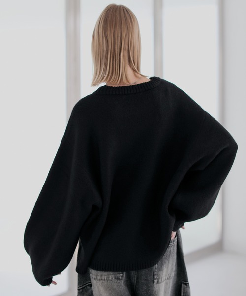 「ROCHEM」 長袖ニット M ブラック メンズ_画像6