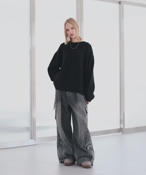 「ROCHEM」 長袖ニット M ブラック メンズ_画像7