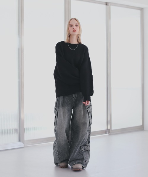 「ROCHEM」 長袖ニット M ブラック メンズ_画像8