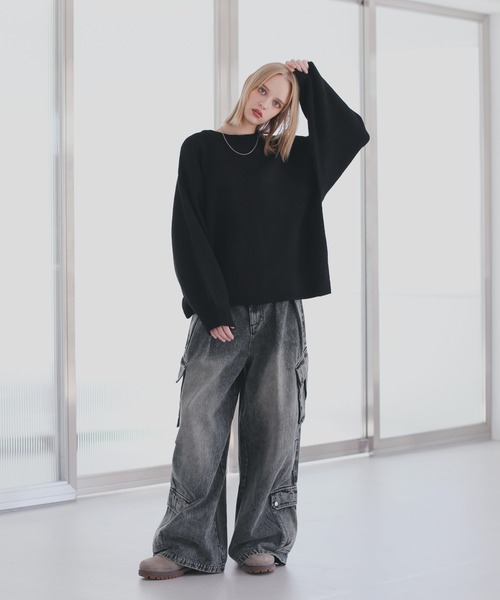 「ROCHEM」 長袖ニット M ブラック メンズ_画像9