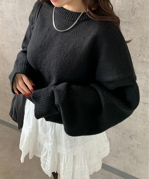 「link lot」 長袖ニット M ワイン メンズ_画像9