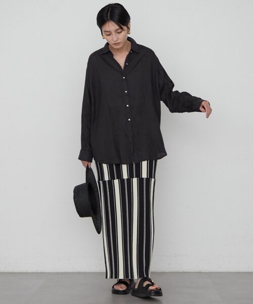 最終お値引きラウンジドレスリネンバックタイシャツ リネンバックタイシャツ（シャツ/ブラウス）｜LOUNGEDRESS（ラウンジ