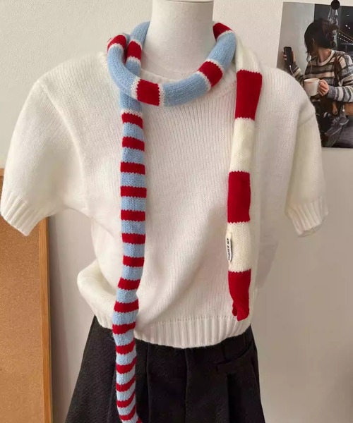ネネット マフラー美品  - ボーダー ドット＆ボーダーマフラー | ファッション通販サイト NUGU