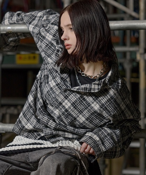 ERAR シャツ 「ERAR」ハイダメージクラッシュ加工オーバーサイズ 
